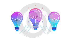 Gradient Lightbulbs Set: Vibrant Creative Ideas, vector design Generative AI