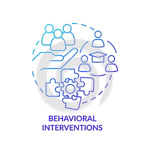 Gradient line icon behavioral interventions concept