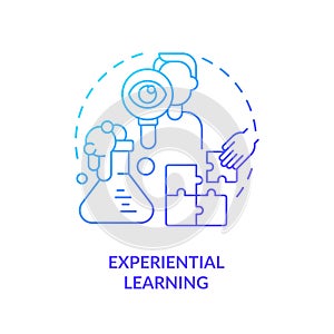 Gradient line icon experiential learning concept