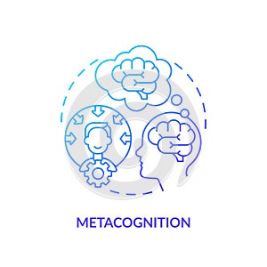 Gradient line icon metacognition concept