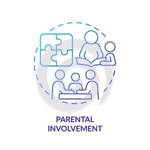 Gradient line icon parental involvement concept