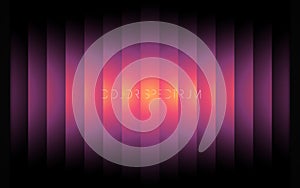 Gradient lines. Colorful blurred glass. Vertical fractal lines. Glowing abstract bars in pink, orange and purple tones. Futuristic photo