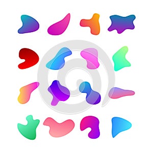 Gradient liquid blob shapes