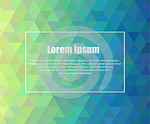 Blue and green low-poly wallpaper, blurred triangle design