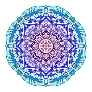 Gradient mandala. Circle ethnic ornament. Hand drawn traditional indian round element. Spiritual meditation yoga henna