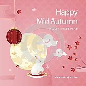 Gradient midautumn festival posts set.eps