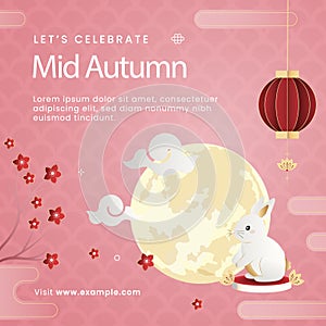 Gradient midautumn festival posts set.eps photo