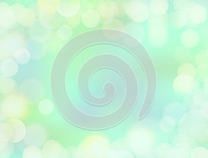 Gradient mint green blank paper background with bokeh border