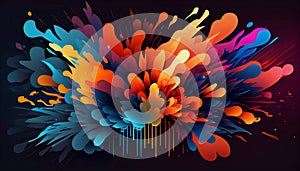 A gradient of mixed colors blend together unexpectedly to create a unique and dynamic abstract background, Generative AI,