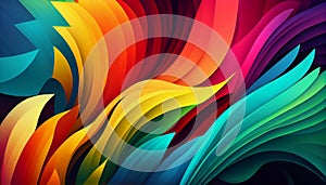 A gradient of mixed colors blend together unexpectedly to create a unique and dynamic abstract background, Generative AI,