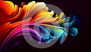 A gradient of mixed colors blend together unexpectedly to create a unique and dynamic abstract background, Generative AI,