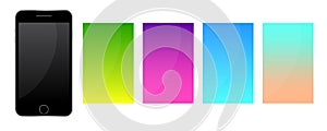 gradient mobile phone. Web ui design. Smartphone interface. Vector illustration. Stock image.