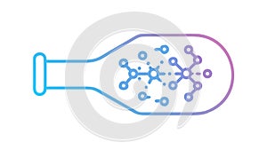 Gradient Molecular Flask for Biotechnology, vector design Generative AI