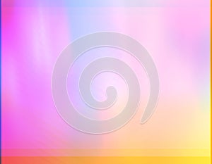 Gradient motion blue violet pink orange yellow overlay. Dreamy morning framed glam cute unicorn background