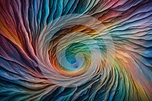 Gradient Multicolored iridescent Spiral Leading to a mysterious time-travel tunnel