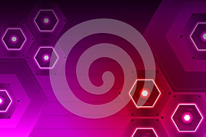 gradient neon hexagonal background vector design