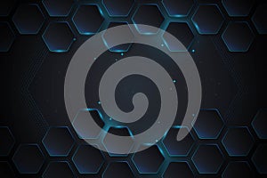 gradient neon hexagonal background vector design