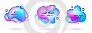 Gradient neon liquid banners set