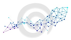 Gradient Network Lines Dots, Digital Connectivity, vector design Generative AI