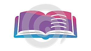 Gradient Open Book Icon for E-Learning and Knowledge, vector design Generative AI