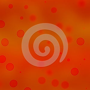 Gradient orange red background with random bokeh circles pattern