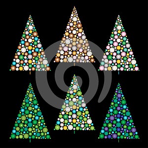 Gradient ornament Christmas trees