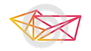 Gradient Outline Mail Envelope Icon, vector design Generative AI