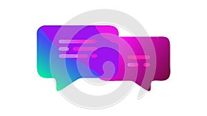 Gradient Overlapping Speech Bubbles Icon, Dynamic Chat, vector design Generative AI