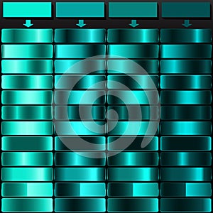 Aqua Blue Teal Green Deep Cyan and Dark Emerald Gradient Palette