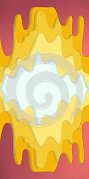 Gradient paper layers 3D papercut on yellow red vector background.Vertical abstract wavy paper cut texture leaks for topography photo