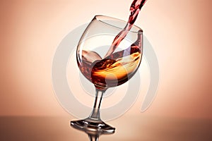 gradient party closeup wine red glass liquid drink epicure alcohol background. Generative AI.