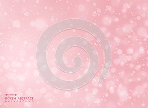 Gradient pink color background with abstraction of bokeh pattern
