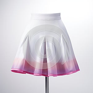 Gradient Pink, White, And Red Skirt With Kuromicore Style