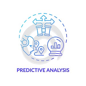 2D gradient predictive analysis line icon concept