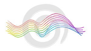 Gradient Rainbow Wave Vector Artwork, vector design Generative AI