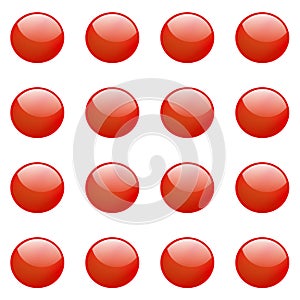 Gradient red round web UI buttons