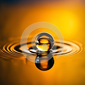 golden yellow water drop picture brightness