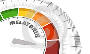 Hormone melatonin level. 3D abstract measuring scale