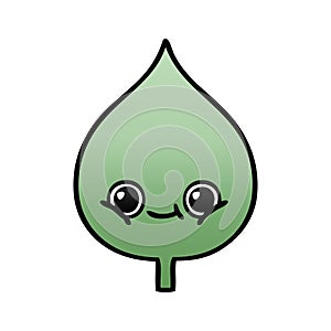 gradient shaded cartoon expressional leaf
