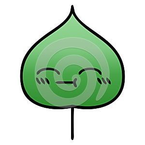 gradient shaded cartoon expressional leaf