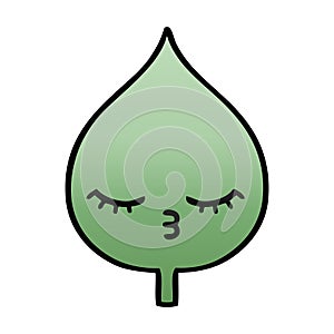 gradient shaded cartoon expressional leaf
