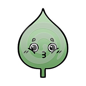 gradient shaded cartoon expressional leaf