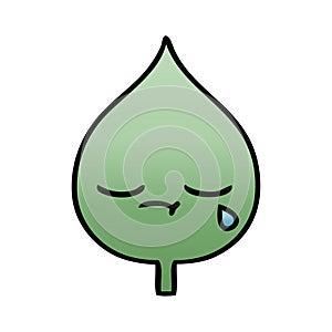 gradient shaded cartoon expressional leaf