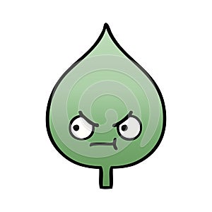 gradient shaded cartoon expressional leaf