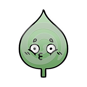 gradient shaded cartoon expressional leaf