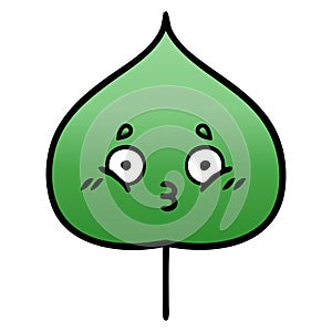 gradient shaded cartoon expressional leaf