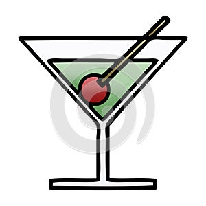 gradient shaded cartoon fancy cocktail