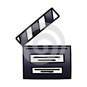 gradient shaded cartoon of a film clapper board