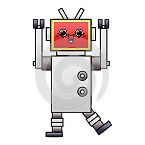 gradient shaded cartoon happy robot