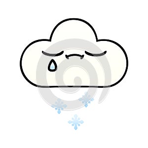 gradient shaded cartoon snow cloud